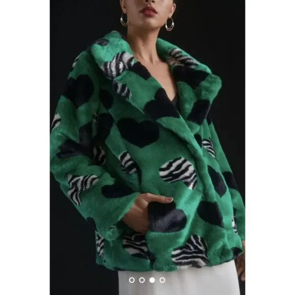Anthropologie Maeve Faux Fur Coat NWOT Size XS - Picture 2 of 4
